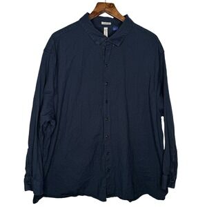 Artefact 3XL Regular Fit Long Sleeve Button Down Shirt Navy Blue Casual Cotton